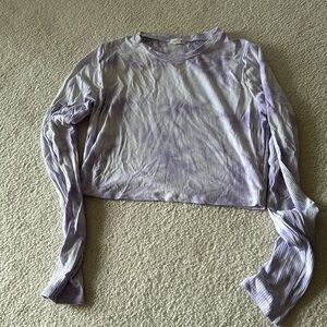 Garage along sleeve tie dye crop top